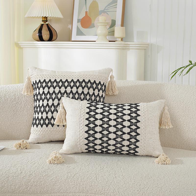 American Multicolor Jacquard Throw Pillow Cover for Sofa, Bed, Chair, and Car