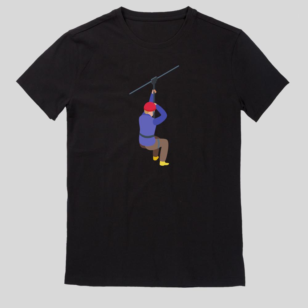 Zip Line Grafik Silhouette T-ShirtWird in neuem Fenster oder Tab geöffnet