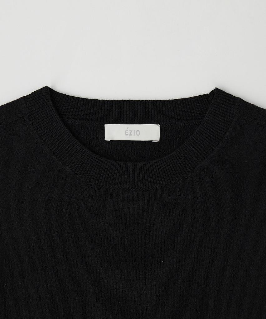 EZIO Wholegarment Cashlike Round Knit_Black