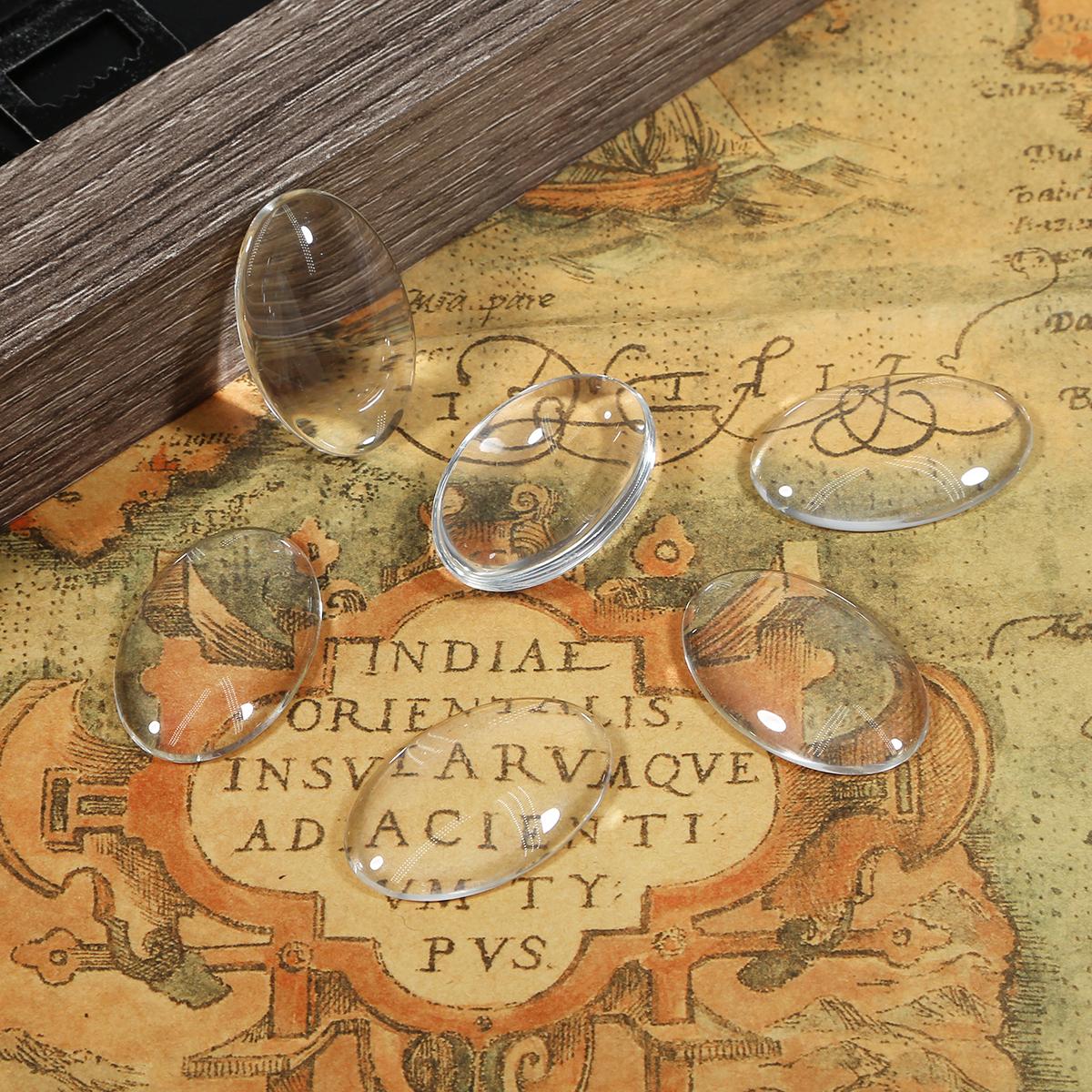 

10/20/30/50 шт. прозрачное овальное кольцо для лица, стеклянные бусины, аксессуары для изготовления ювелирных изделий своими руками 20x30mm 10pcs