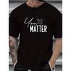 European sizes Men's  Oversized Fit T-Shirts Suitable for Summer - Comfortable Crew Neck Short Sleeve Tees with Heart & Letter Print
