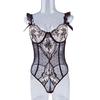 Perspective Underwear Seduction Hot Lace Embroidery Splicing Set Sex Tights Women