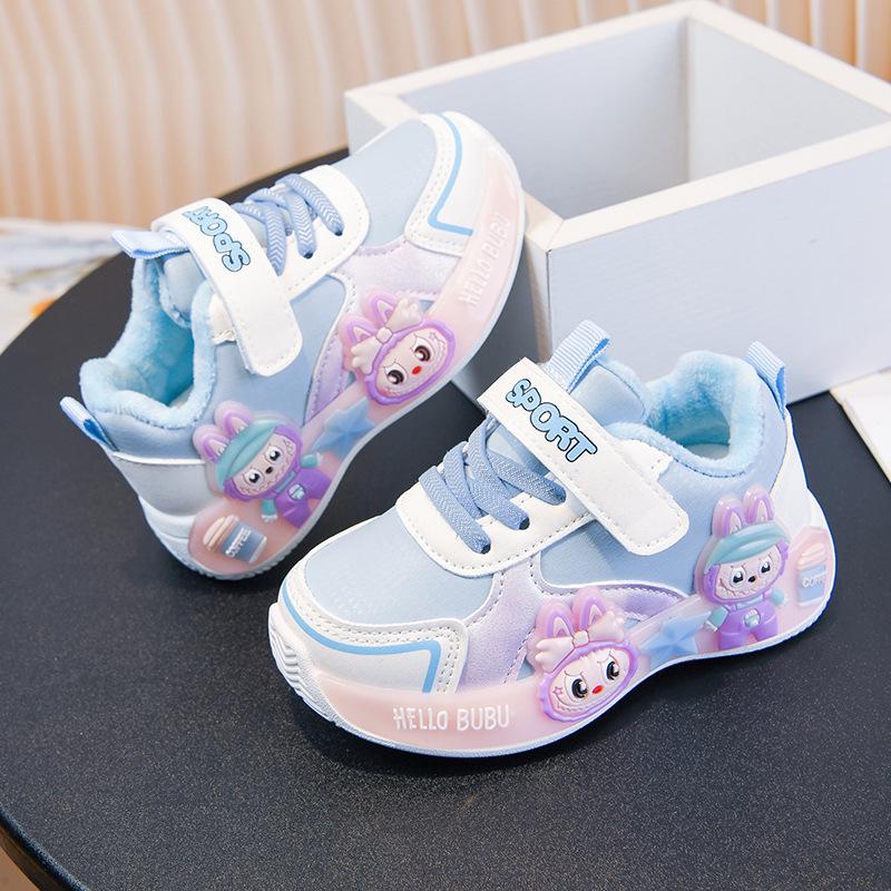 Dziecięce Buty do Biegania ze Skóry z Postaciami z Kreskówek - Koreański Styl Jesień/Zima 2025 Codzienne Trampki dla Maluchów i Uczniów