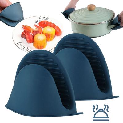 Silicone Anti Scald Tray Holder Heat Resistant Non Slip Kitchen Bowl Grip Vegetable Steaming Hot Dish Protector Hand Safety Tool