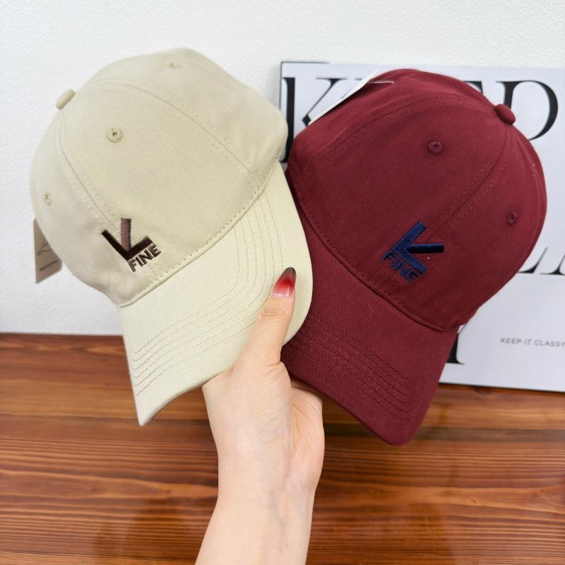 Baseball Cap Women's Streetwear Korean Style Letter Soft Top Fashion Curved Brim Hat Couple's Versatile Face-slimming Cap