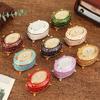 European Style Mini Jewelry Storage Box Organizer Portable Ellipsoid Inlaid Gem Alloy Necklace Ring Storage Dresser Display Case