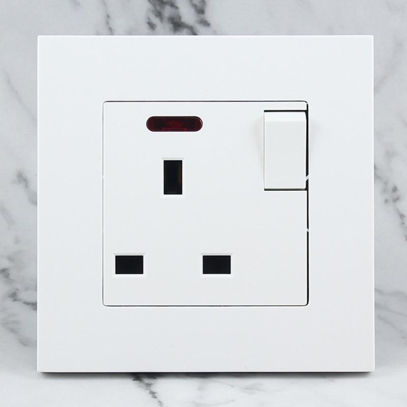 86 Type Panel Wall Power Socket Single Switched Power Socket UK Plug Socket