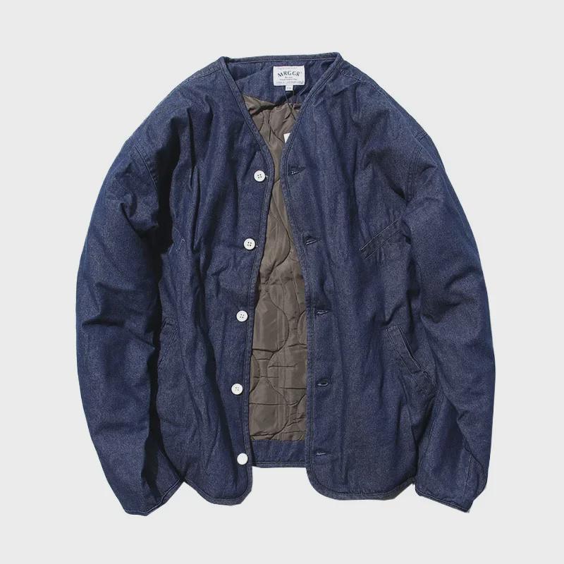 Japansk Höst- & Vintertjock Kviltad V-ringad Jacka