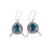 Rare Apatite Gemstone 925 Sterling Silver Jewelry Handmade Hook Earrings 1.86" EE-78-4