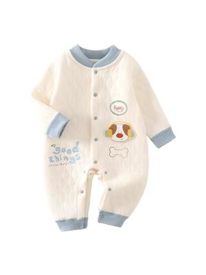 Newborn Quilted Cotton Jumpsuit: Warm Crawling Outfit for Baby (Spring, Autumn, Winter)