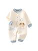 Newborn Quilted Cotton Jumpsuit: Warm Crawling Outfit for Baby (Spring, Autumn, Winter)