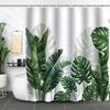 Shower Curtain Waterproof And Mildew-Proof 3D Digital Printing Plant Printing Shower Bath Bathroom Partition Curtain Free Punching