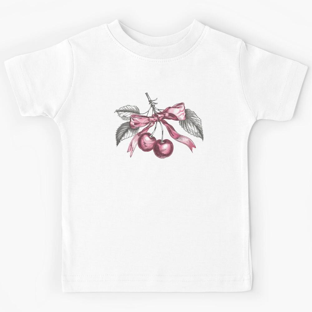 Coquette Vintage Cherry Bow Art Kids T-Shirt 160