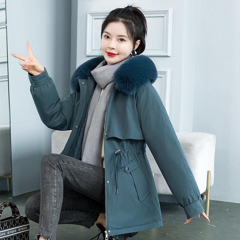 

Женское Зимнее Новое Свободное Школьное Преодолевает Короткий Мех Одна Хлопковая Куртка Пальто XXXL