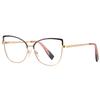 Vision Correction Glasses For Myopia Women 0 To -6 0 Metal Cat Eye Anti Blue Light Trendy Transparent Computer Glasses