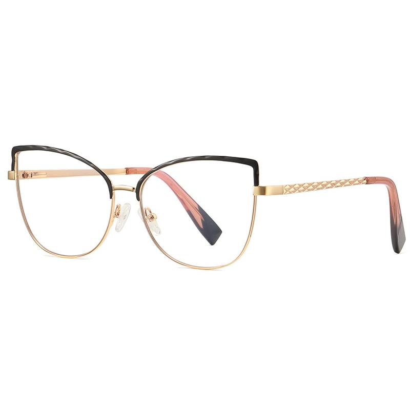 Vision Correction Glasses For Myopia Women 0 To -6 0 Metal Cat Eye Anti Blue Light Trendy Transparent Computer Glasses