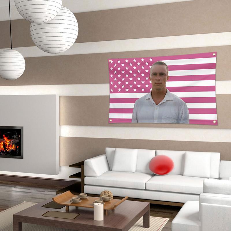 Drew Pink Amerikansk Flagg Starkey Gobelin Plakat Morsomt Banner For Hybel Soveromsvegg Høyskolefest Innendørs Utendørs Dekorasjoner