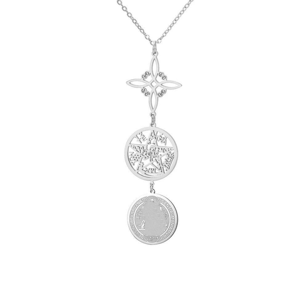 Handmade Yoga OM Pendant Necklace With Colorful Zircon Hollow Polished Lotus Charm Accessory