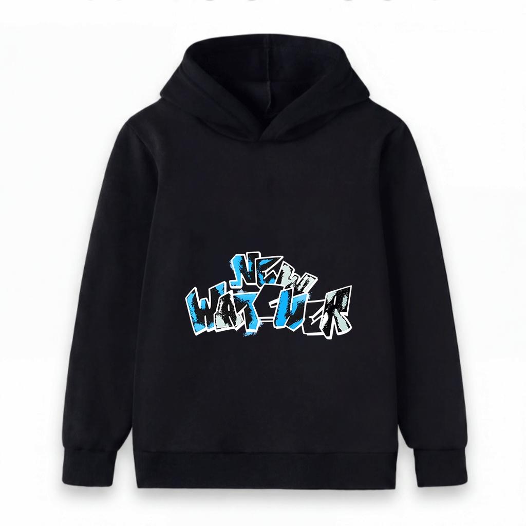Kids Boys Girls Pullover Hoodie, Cool New Water Graffiti Letter Print Casual Long Sleeve Hooded Sweatshirt for Daily Wear
