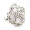 Silver Ring 'Rosa Romantica' White
