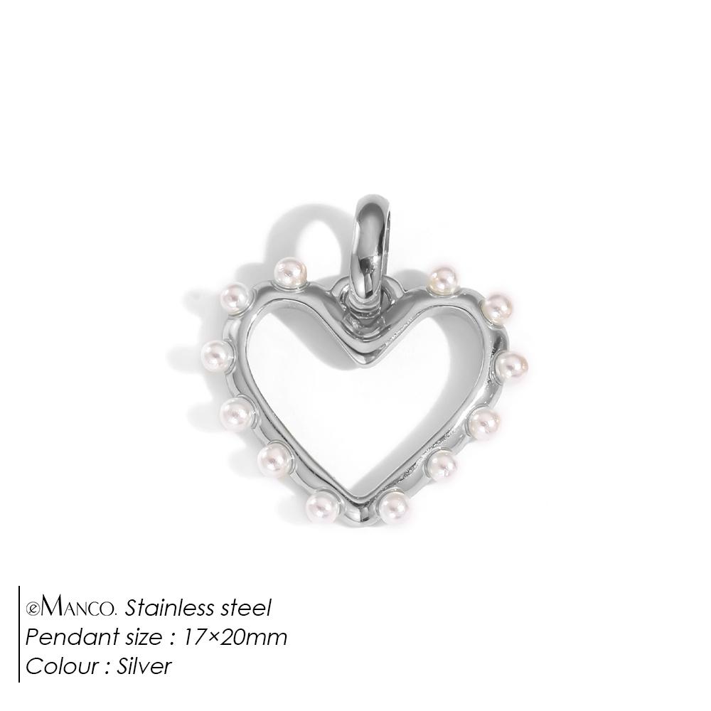 EManco New Stainless Steel Charms Gold-plated Imitation Pearl Heart Pendant DIY Necklace Bracelet Jewelry Making 48 Hours Shipme