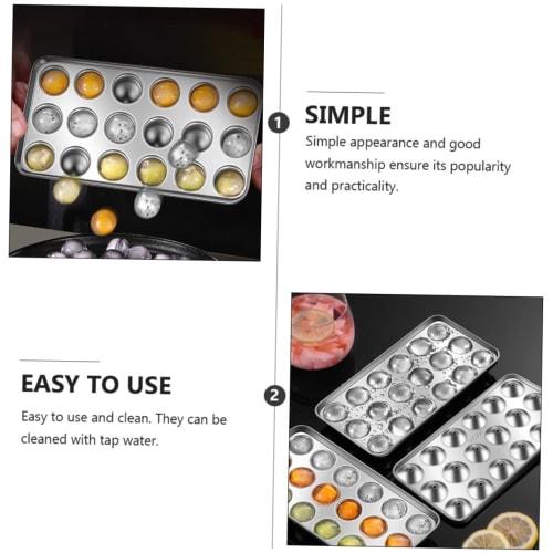 WATIIFUFU Ice Hockey Mold, Freezer Ice Tray, Ice Cube Mold, Ice Baking Mold, Ice Maker Machine, DIY Ice Mold, Round Ball Shape, 304 Stainless Steel, S