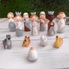 12 Stück Weihnachtskrippenfiguren Handbemaltes Aussehen Krippenfiguren Harz Geburt Jesu
