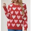 Women's Fashionable Casual Printed Round Neck Pullover Loose Long Sleeved Sweater Top
