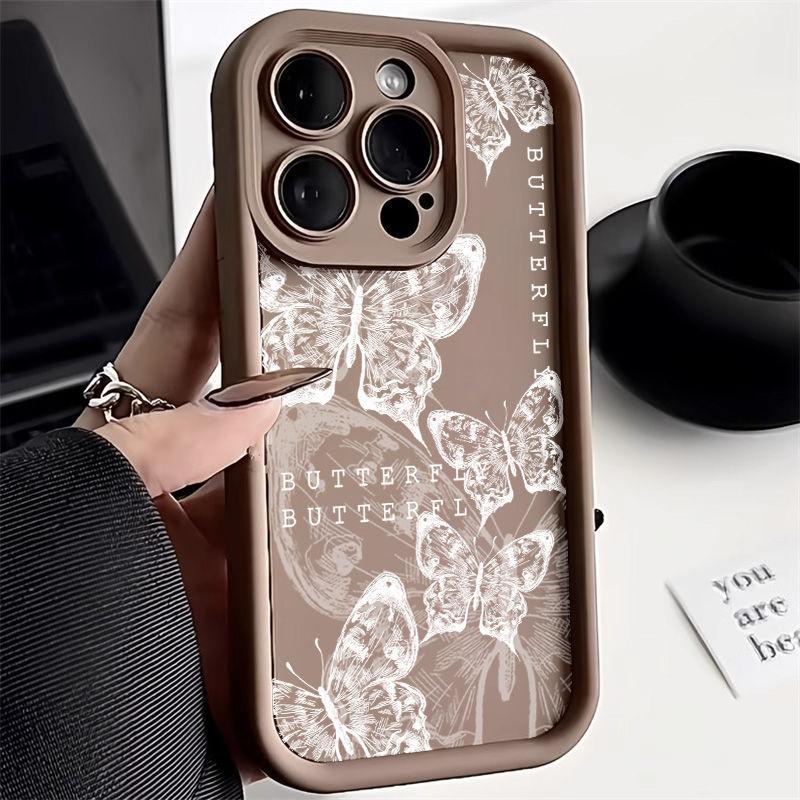 Line Butterfly Suitable for iPhone17promax Mobile Phone Case 14 Niche Xs/xr Anti-drop 12pro Transparent 15