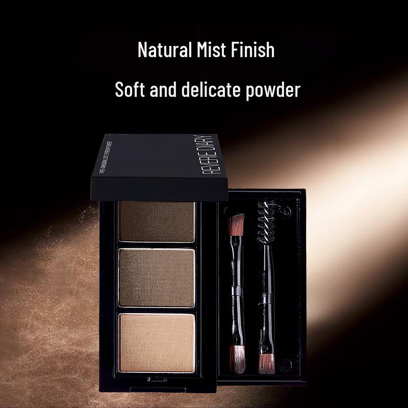 KOOGIS 3-Color Eyebrow Powder with Brush