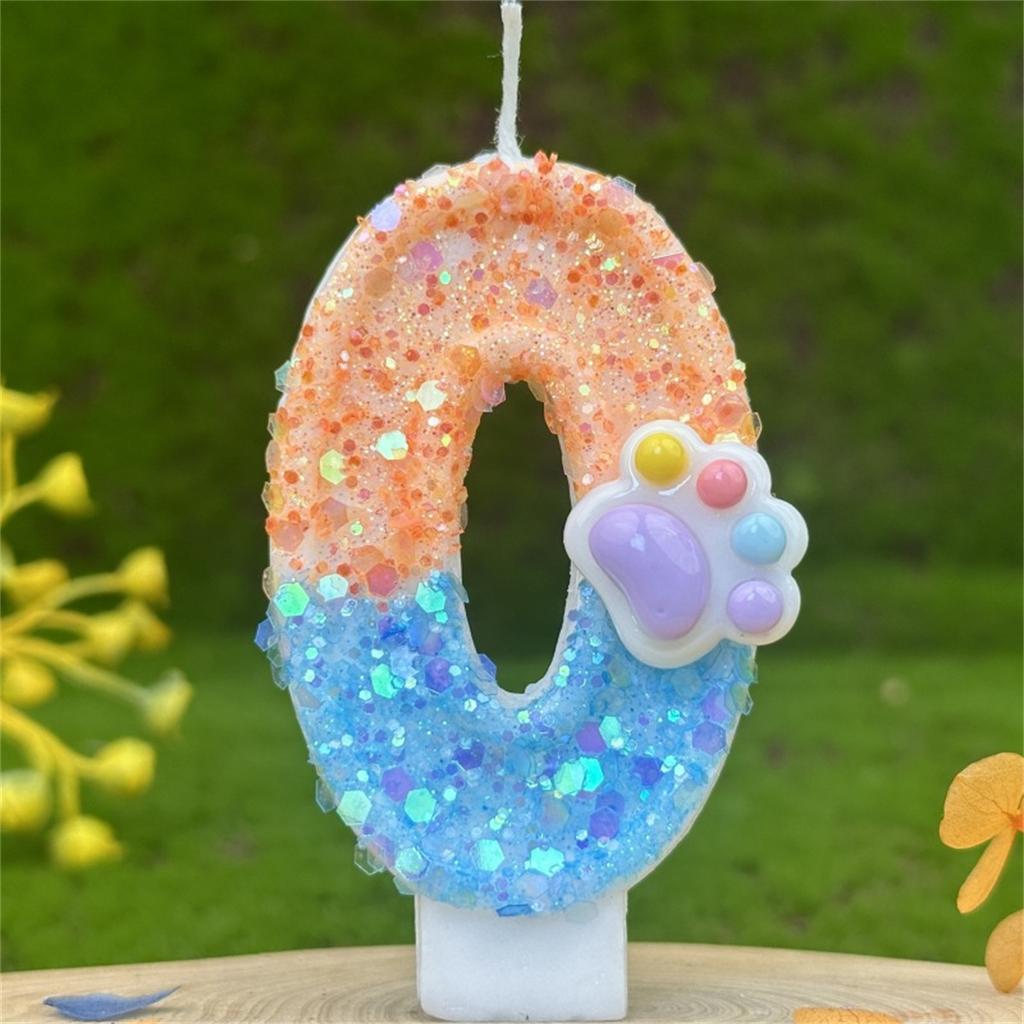 New Number Birthday Candle 0-9 Cute Cat's Paw Cake Candles Cake Topper Decoration Baby Shower Birthday Wedding Party Supplies