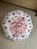 Women, UV protection for sun shading, dual use for sun and rain,  3 folding umbrellas Bow, flower patterned umbrella