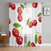 Watermelon Fruit Cartoon Sheer Curtains for Living Room Decoration Tulle Voile Organza Window Curtains for Kitchen Bedroom