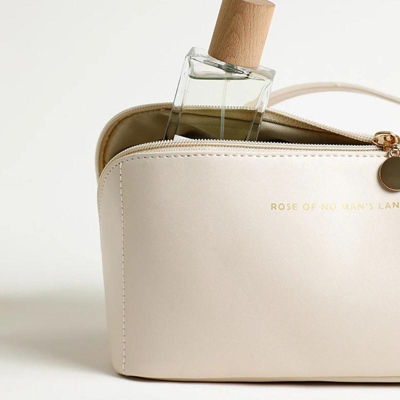 1pc Large Capacity PU Leather Cosmetic Bag Portable Waterproof Women Makeup Case Toiletry Organizer Travel Storage Bag