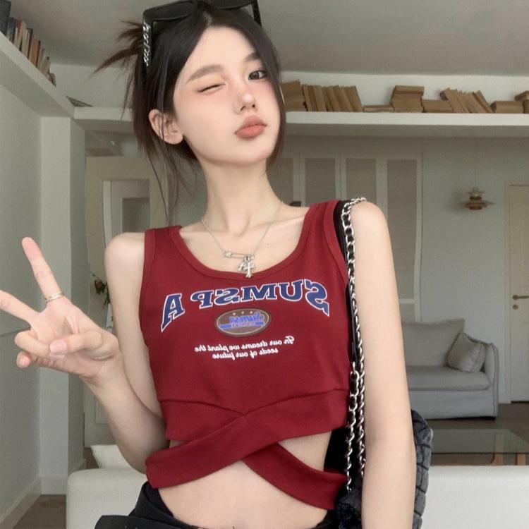 

Острая девушка Ретро Американский стиль Утягивающая майка-топ с U-образным вырезом для женщин L (Premium) красный