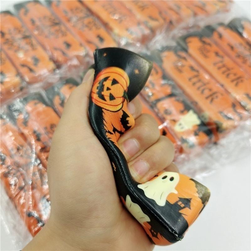 Novelty Scented Halloween Butter Stick Squishy Slow Rebound Squeeze Fidget Toy Pumpkin Ghost Bat Stress Relief Anti Anxiety Toy