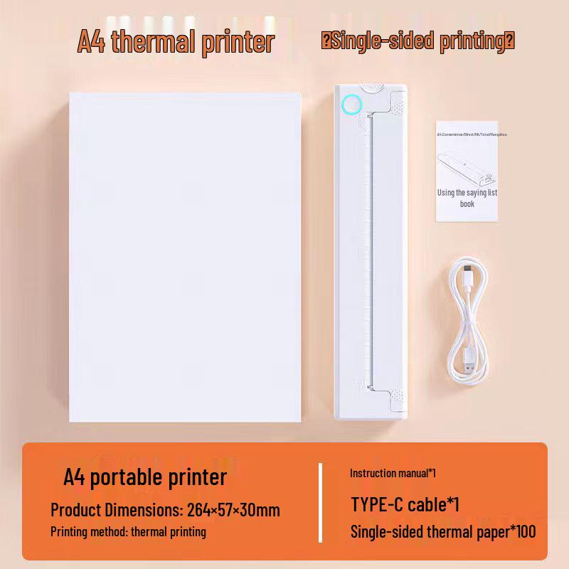 A4 Portable Bluetooth Thermal Tattoo Printer for Home, Office, or Students - Inkless & Mini