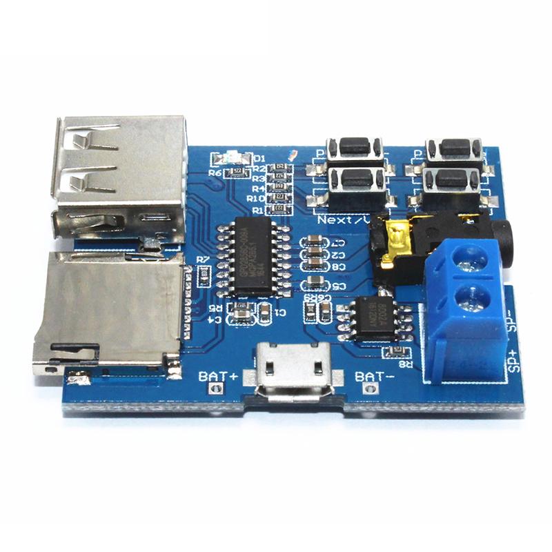 5V 3W Mp3 Audio Decoder Power Amplifier Board Micro Usb Tf Card