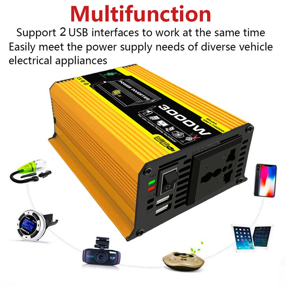 Car Power Inverter Converter Charger DC 12V To AC 220V Converter Car Universal Power Voltage Converter Transformer Home 300 A7U0