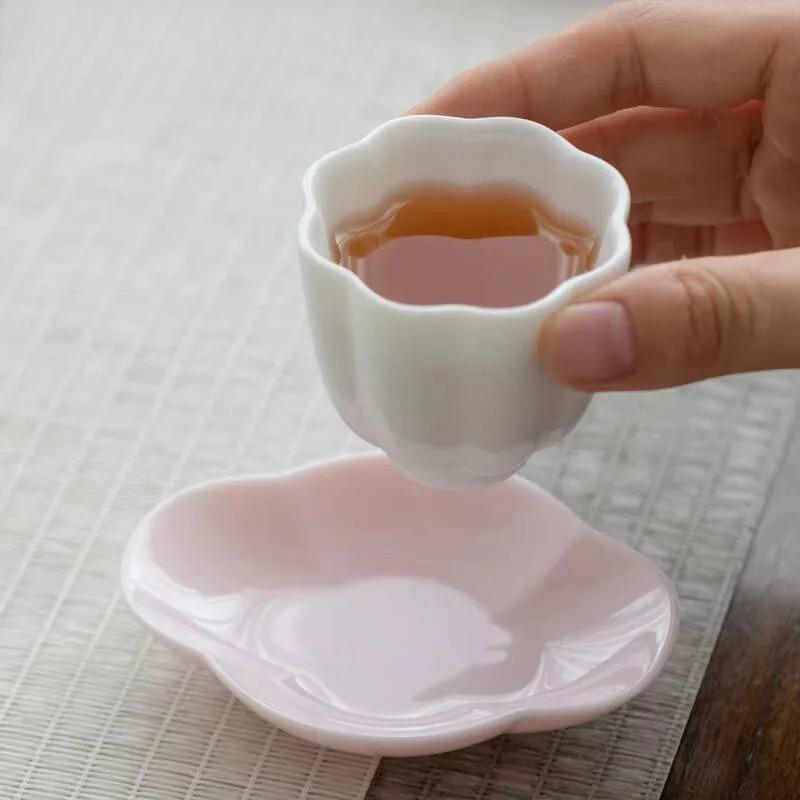 Boutique Jade Mud Powder Kneading Flower Coasters Creative Hot Pad for Coffee Cups Saucer Anti-scald Placemats Cup Holder Teaset