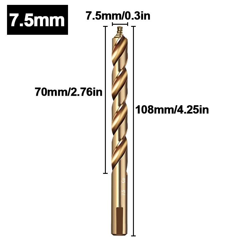 Cobalt Step Drill Bit M35 High Speed Steel Straight Shank 3-13mm HSS Twist Bit for Metal Stainless Steel Iron Drilling
