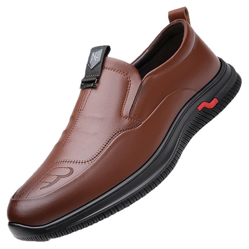 Autumn New Men's Business Casual Leather Shoes Men's Soft Leather Soft Sole Middle-aged Dad Shoes Leather Shoes
