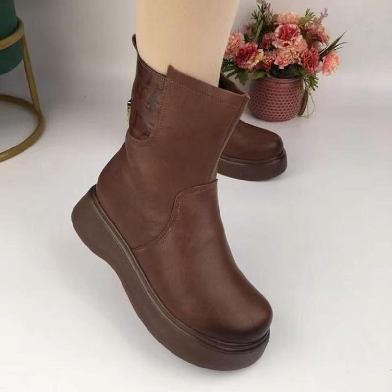 New Snow Boots Women's Winter Warm and Non-slip Short Cotton Boots Soft-soled High-top Thickened Thick-soled Velvet Martin Boots
