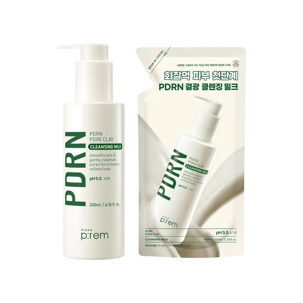 make p:rem PDRN Pore Clay Cleansing Milk Set 200ml + Refill 100ml