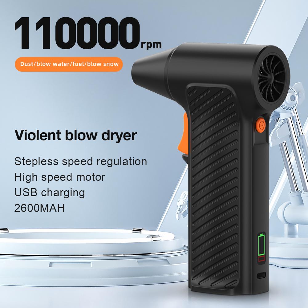 Spolverino ad Aria Elettrico 130000RPM Spolverino ad Aria Batteria Ricaricabile Integrata Senza Fili Portatile Manuale Jet Asciugatore per Pulizia