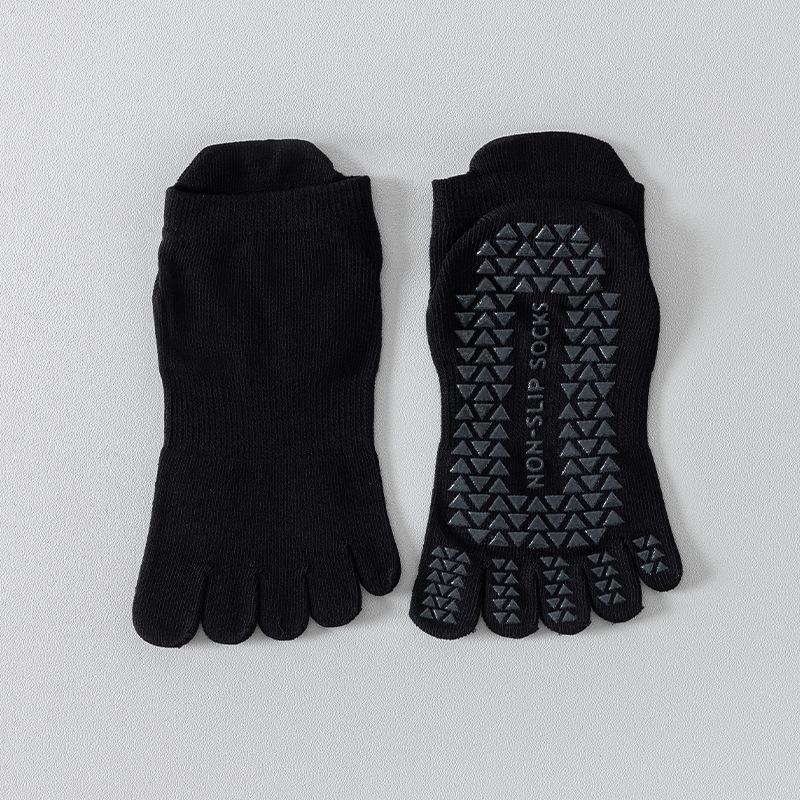 Five-finger Yoga Socks - Pure Cotton Women's Anti-slip Adult Exercise, Pilates Fitness Floor Toe-split Short Socks