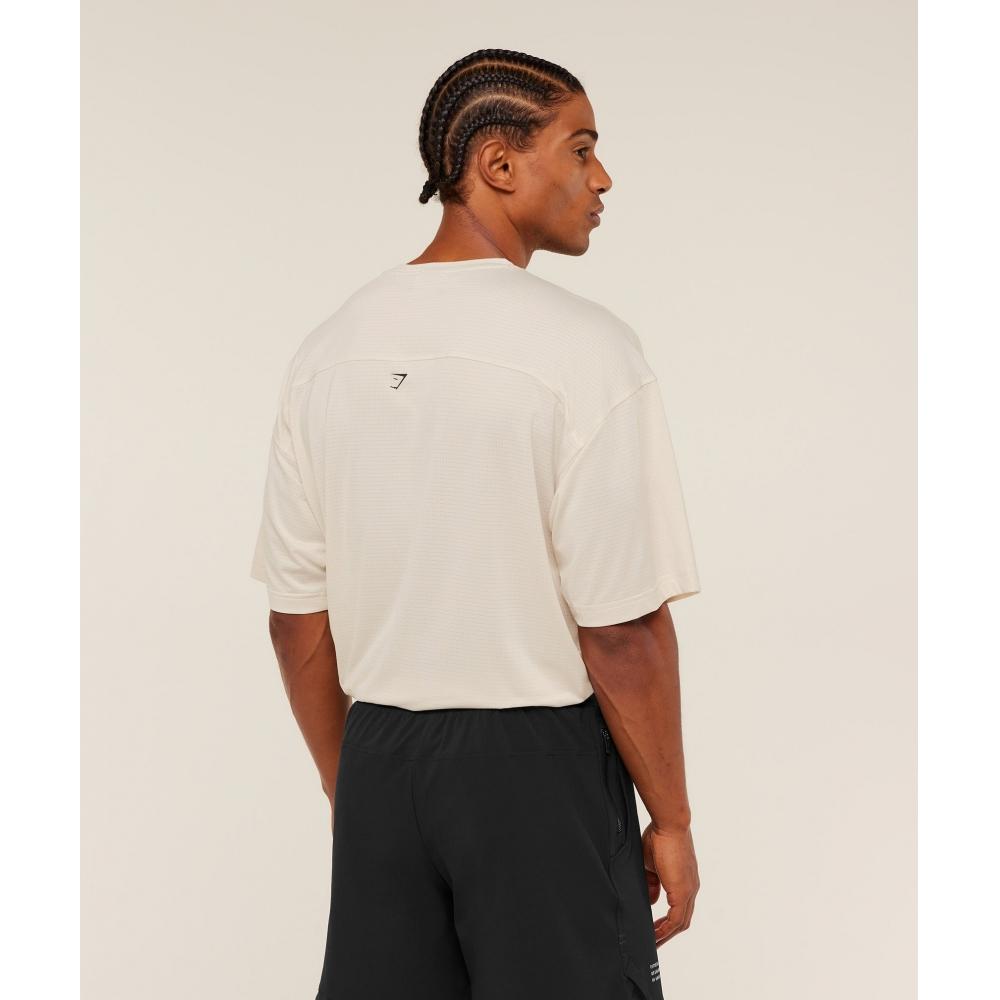 Gymshark TacTical Oversized T shirT oaT whiTe A3b5g Wc1v