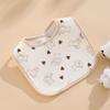 Waterproof U-Shaped Cartoon Baby Drool Bib - Pure Cotton Feeding Bib for Newborns