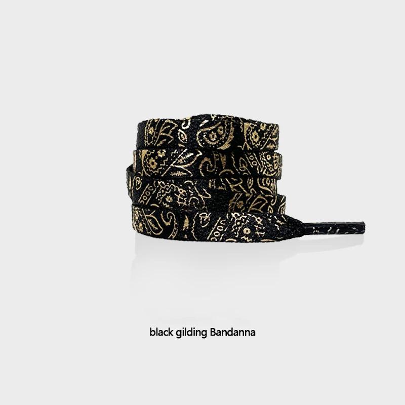 Cashew Flower Shoelaces for Shoes Gilding Flat Shiny Shoe Laces Sneakers Casual Tennis Basketball Shoelace Woman Men Shoestrings