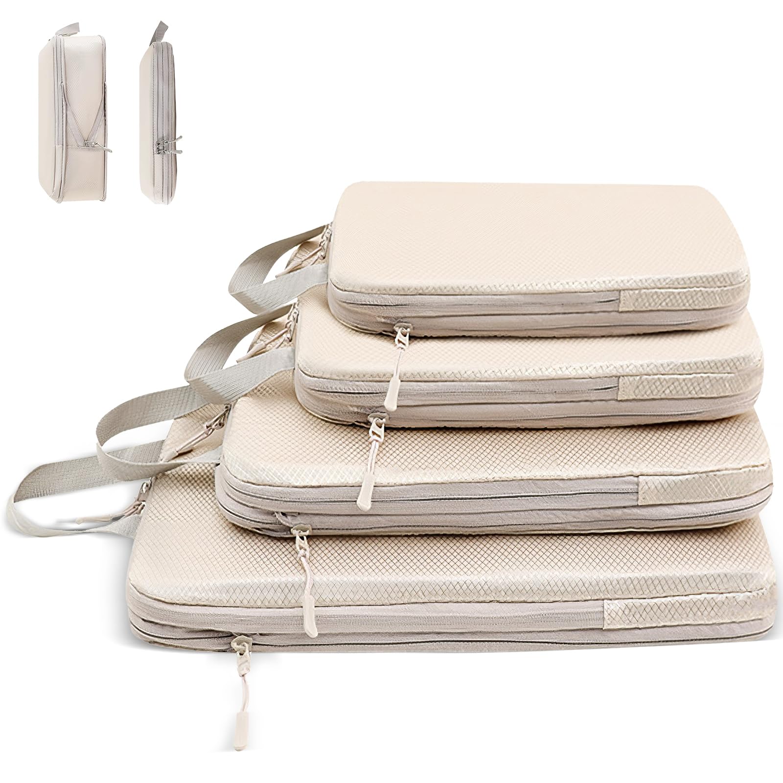 [2026 Latest] Travel Compression Bags, Travel Pouches, Convenient Travel Compression Bags, 4-Piece Set, Adjustable Space, Clothing Sorting, Compressio
